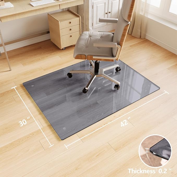 Tempered Glass Chair Mat for Carpet，30"x42" Office Mats for Rolling Chairs - Image 8