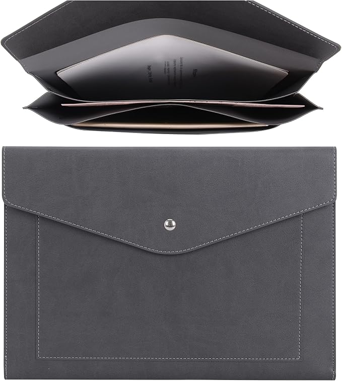 Wason Expanding A4 Document File PU Leather Envelope Case Holder-Large Size by WASON