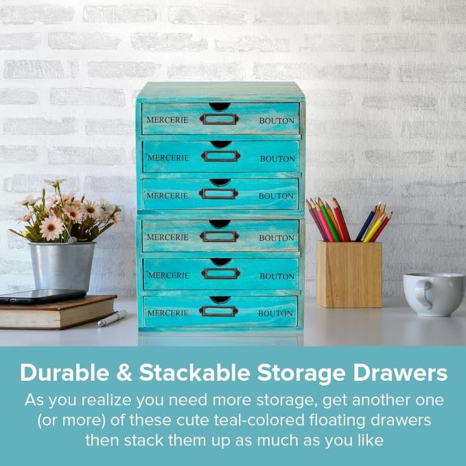 Turquoise 3-Tier Drawer Unit - Image 5