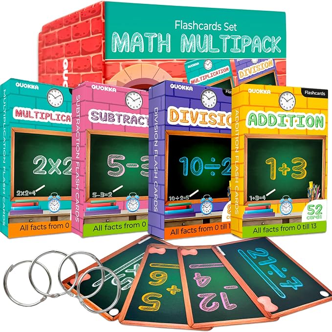 QUOKKA Math Flash Cards for Kids Ages 4-8 by QUOKKA