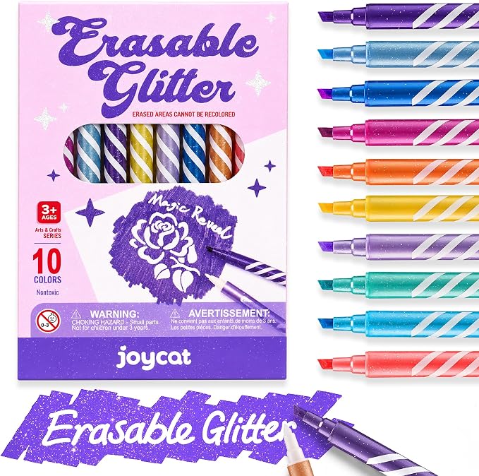 JoyCat Erasable Glitter Markers by JOYCAT