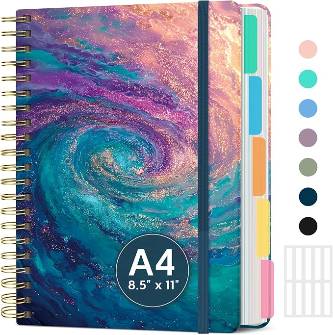 Large Spiral Lined Notebooks for Work by Taja
