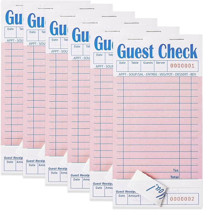 ZPARIK 6 Pack Pink Guest Checks Books by ZPARIK