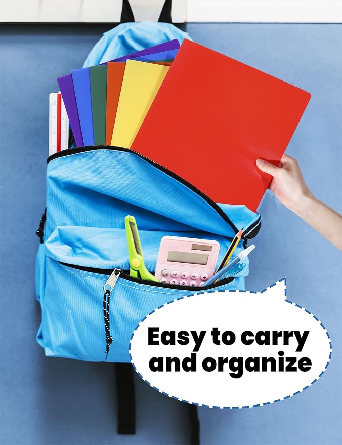 SUNEE 2 Pocket Folder Heavy Duty Plastic Folders - Image 6