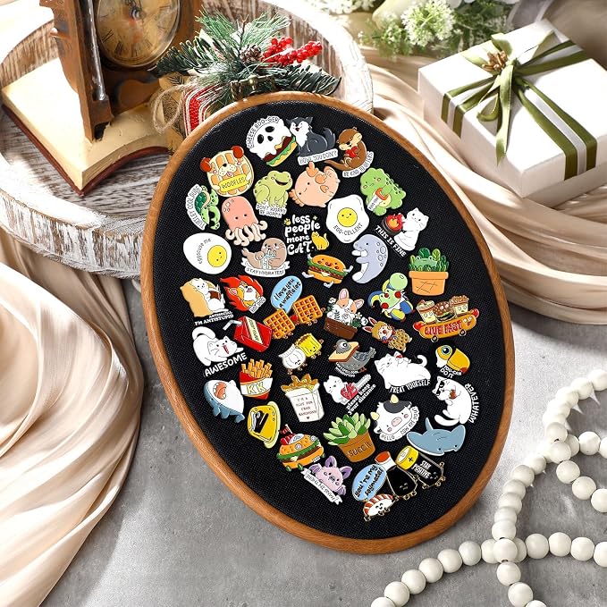 Yalikop Pin Display Board Fabric Enamel Pin Boards Wall Hanging Brooch Earrings - Image 6