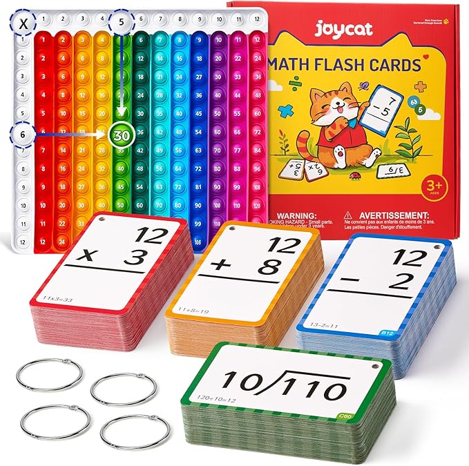 JoyCat Math Flash Cards and Chart by JOYCAT