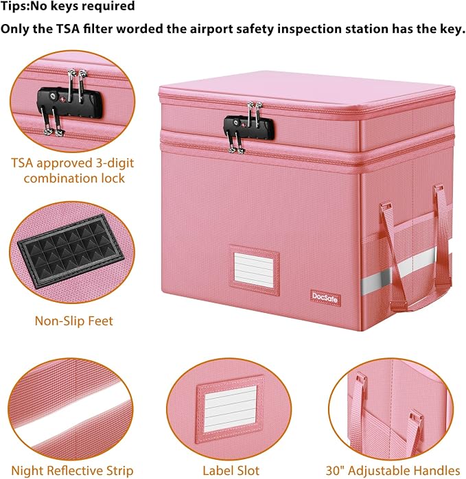 DocSafe File Box with Lock, Large Portable Home Office Filing Safe - Image 5