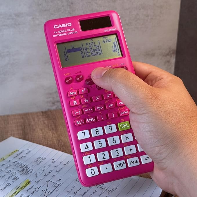Casio fx-300ES Plus 2nd Edition – Standard Scientific Calculator | 262 Functions, Natural Textbook Display℠ | Ideal for Middle School, High School Math, Statistics & Algebra | Pink-DeskLoop Office