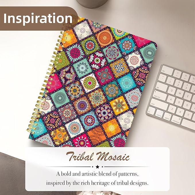 Cute Spiral Notebook journal B5 Aesthetic Pretty Design for Women Girls Kawaii with Pocket, 10 x 7.2 inch, Lined, Art-DeskLoop Office