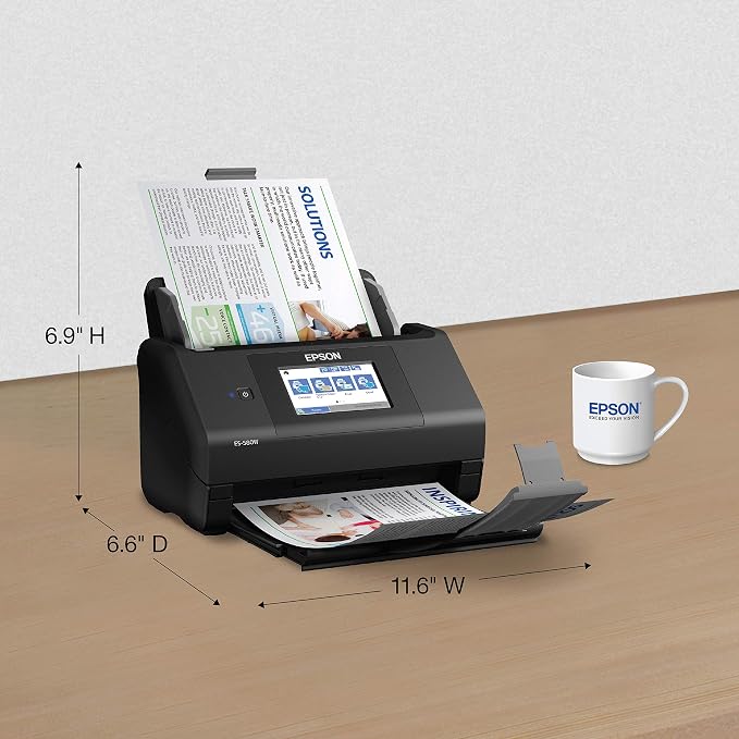 Epson Workforce ES-580W Wireless Color Duplex Desktop Document Scanner - Image 4