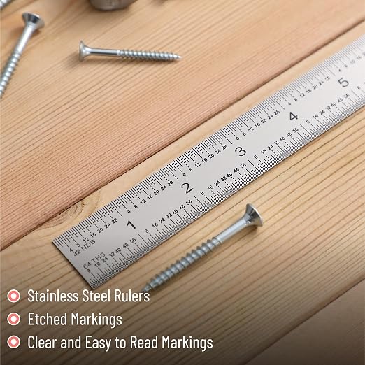 Mr. Pen- Machinist Ruler, 12 Inch, Stainless Steel Imperial | Precision - Image 3