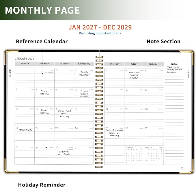 Monthly Planner 2026-2028, Hardcover - Image 3