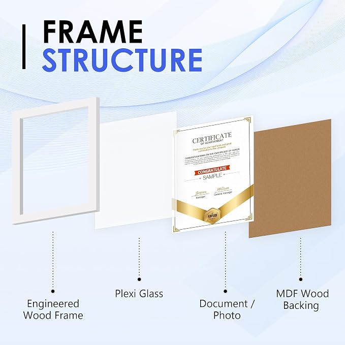 FIXSMITH 8.5x11 Diploma Frame, 6 Pack Certificate Frame - Image 3
