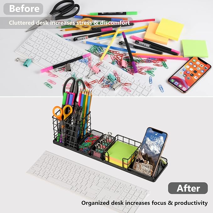 Topwey Pen Holder for Desk, Rotating Pencil Holder, Cup Holder for Desk Office - Image 2