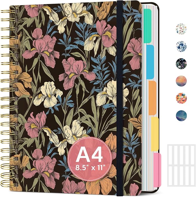 Large Spiral Lined Notebooks for Work by Taja
