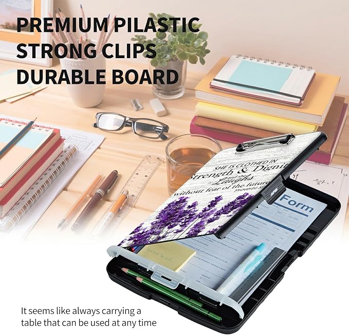 Clipboard with Storage High Capacity Plastic Nursing Clipboards with Pen Holder - Image 6