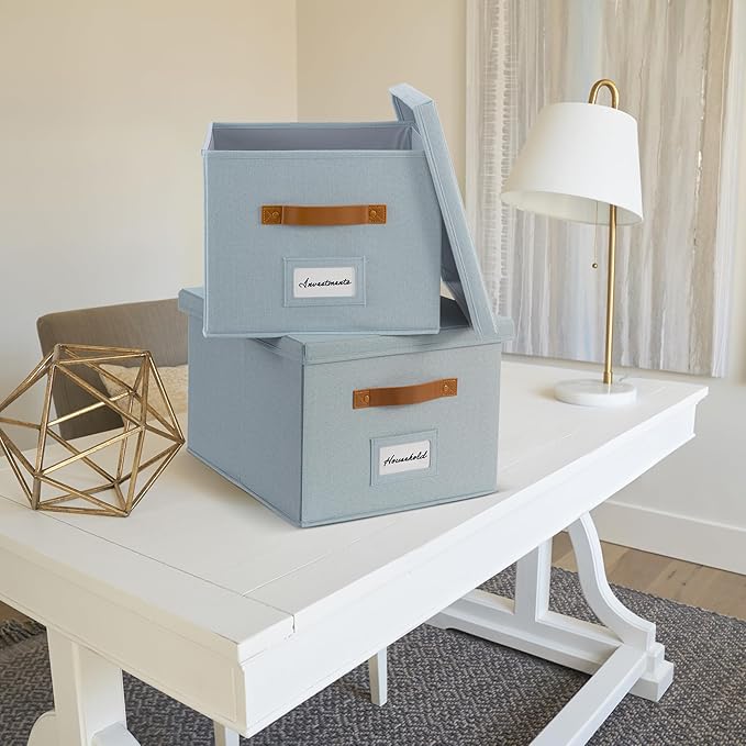 Decorative File Organizer Box Set of 2 - Image 3