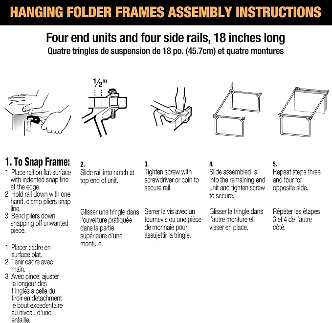 Officemate Hanging File Frame, Letter Size, Adjustable Heavy-Duty Steel File - Image 8