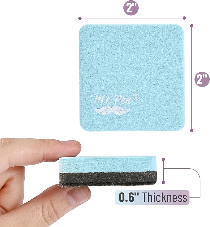 Mr. Pen- Mini Magnetic Dry Erase Erasers, 24 Pack, Pastel Green | Small - Image 3