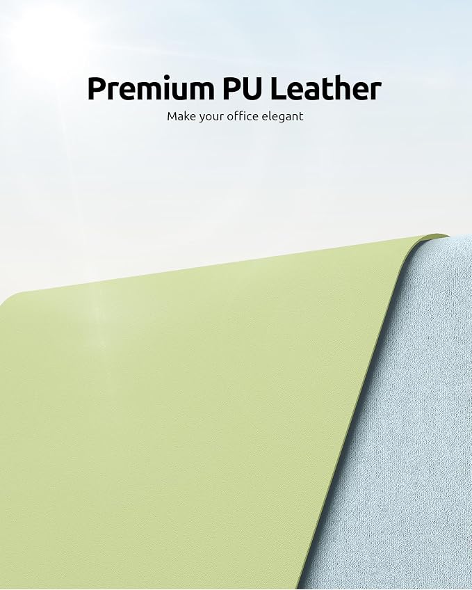 YSAGi Leather Desk Pad Protector, Office Desk Mat, Large Mouse Pad, Non-Slip PU - Image 2