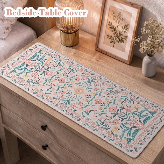 iCasso Aesthetic Floral Desk Mat, L Mouse Pads, Anti-Slip Mousepad - Image 7