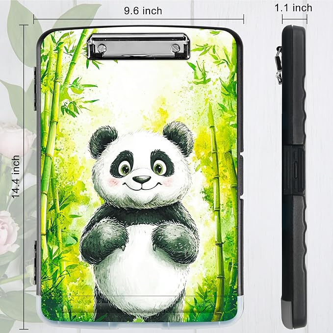 Green Bamboo Panda A4 Clipboard - Image 3