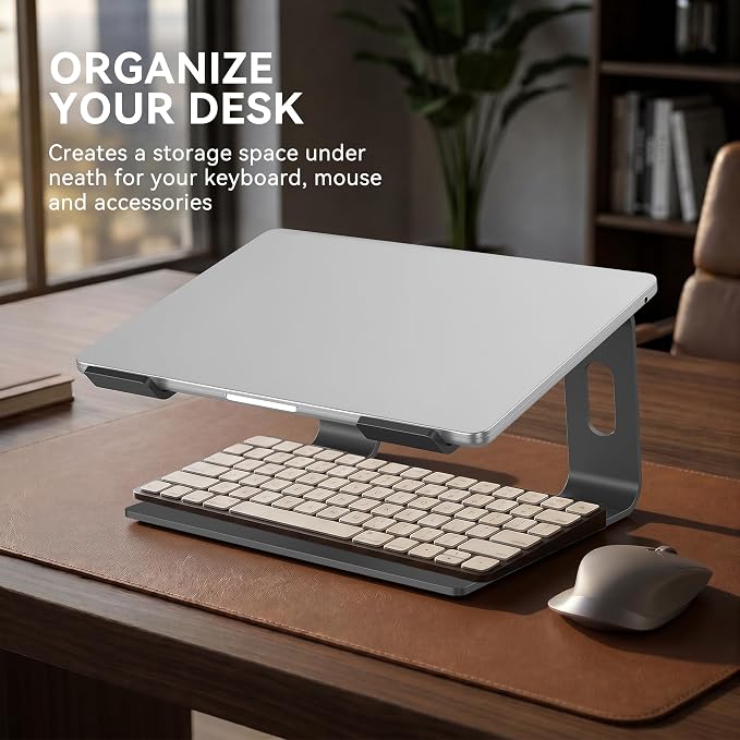 SOUNDANCE Laptop Stand, Aluminum Computer Riser, Ergonomic Laptops Elevator - Image 4