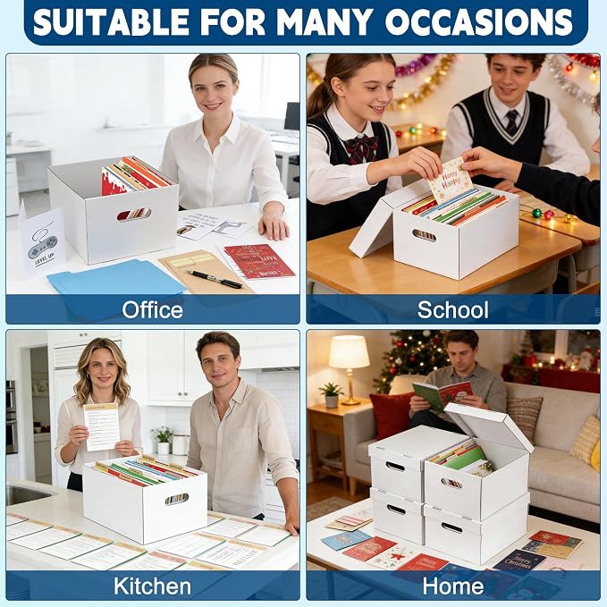 4Pack Greeting Card Storage Box, Greeting Card Organizer Box - Image 8