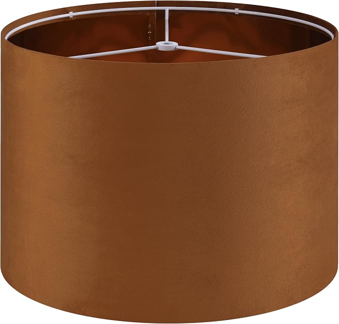 GO&SO Large Lampshade Replacement, Burnt Orange Velvet Drum Lamp Shades Set of by GOSO