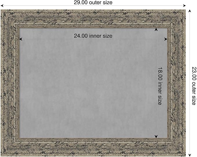 Amanti Art Silver Framed Magnetic Board 23x29 Medium Vision Board - Image 2