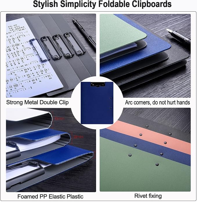 2 Pack Foldable Clipboards, A4 Office Clipboard Folder - Image 7