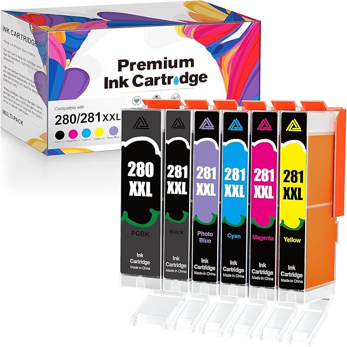 Compatible Ink Cartridge Replacement for Canon PGI-280XXL PGI 280 XXL Compatible with PIXMA TR7520 TR8520 TS6120 TS6220 TS8120 TS8220 TS9120 TS9520 TS9521C Printer (6 Pack)-DeskLoop Office