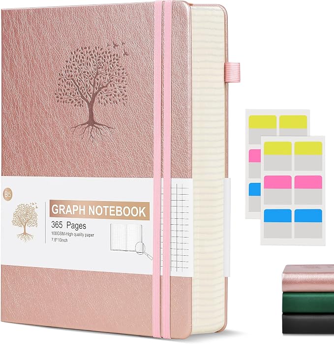 Ansopu Graph Paper Notebook Journal, 360 Numbered Pages Grid Notebooks by Ansopu