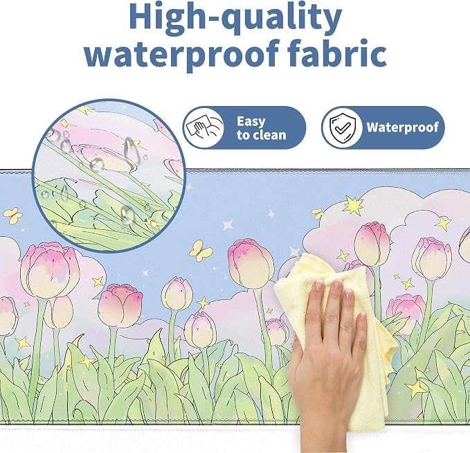 Kawaii Flower Mouse Pad Large Desk Mat Extended Keyboard Mouse Pad Cute XL - Image 3