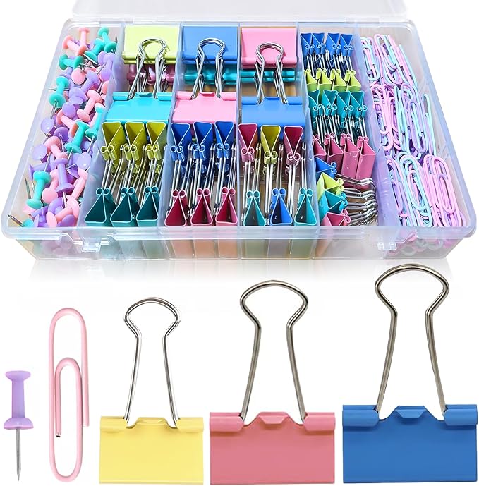 Paper Clips and Binder Clips Assorted Sizes, College Supplies Home Office by Unknown