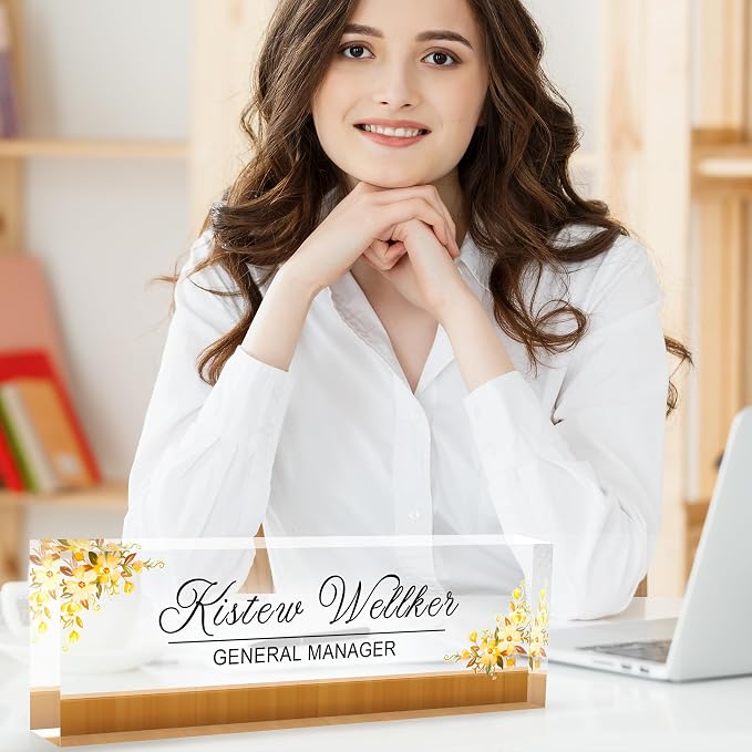 Custom Desk Name Plate Personalized, Acrylic Name Plates - Image 3