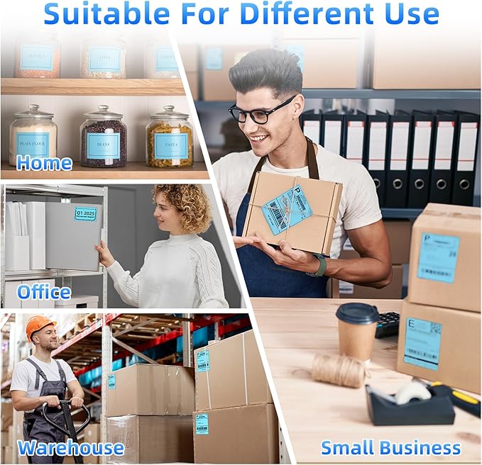 4x6 Thermal Labels, 1 Packs of 500 4x6 Fold Labels Blue - Compatible with JADENS, ASprink, Phomemo, Rollo, Zebra, Omezizy and Other Thermal Printers-DeskLoop Office