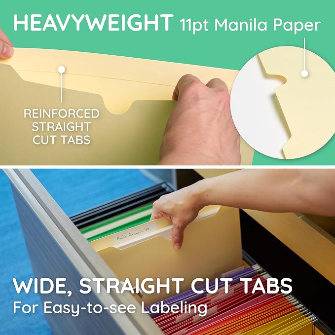 Blue Summit Supplies 1 Inch File Jacket Expansion, Pocket File Folders Letter - Image 4