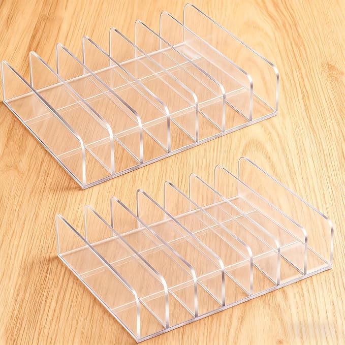 2 Pcs Acrylic Clipboard Holder 7 Slots Clipboard Organizer Display Stand - Image 7