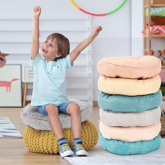 Juexica 8 Pcs Floor Cushions for Kids Floor Pillows Flexible Seating Cushions - Image 7