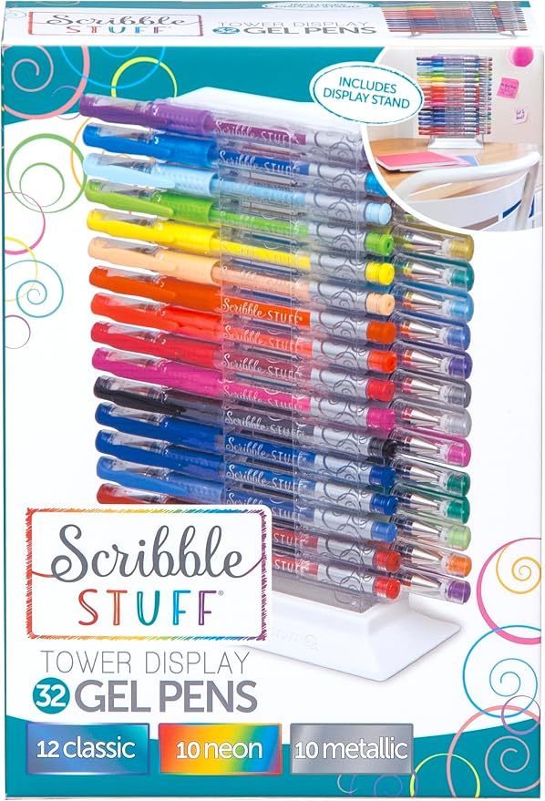 Cra-Z-Art Scribble Stuff 32ct Gel Pens Tower, 32 Bright Fun Colors, an by Cra-Z-Art