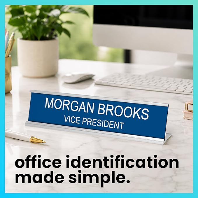 ExcelMark Custom Name Plate for Desk or Door – 14 Color Choices - Image 3