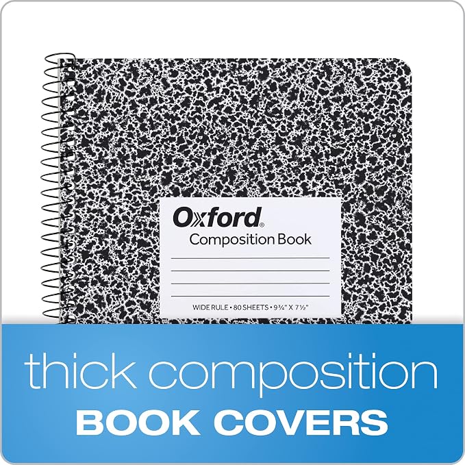 Oxford Spiral Composition Notebooks, 4 Pack, Wide Ruled Paper, 9-3/4 x 7-1/2 - Image 2