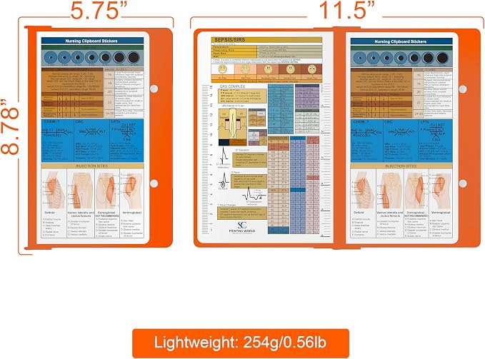 Nursing Clipboard with Nursing and Medical Edition Cheat Sheets Nursing School - Image 3