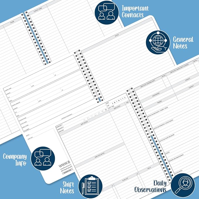 BookFactory Manager Notebook Manager's Log Book Planner Management Logbook - Image 5
