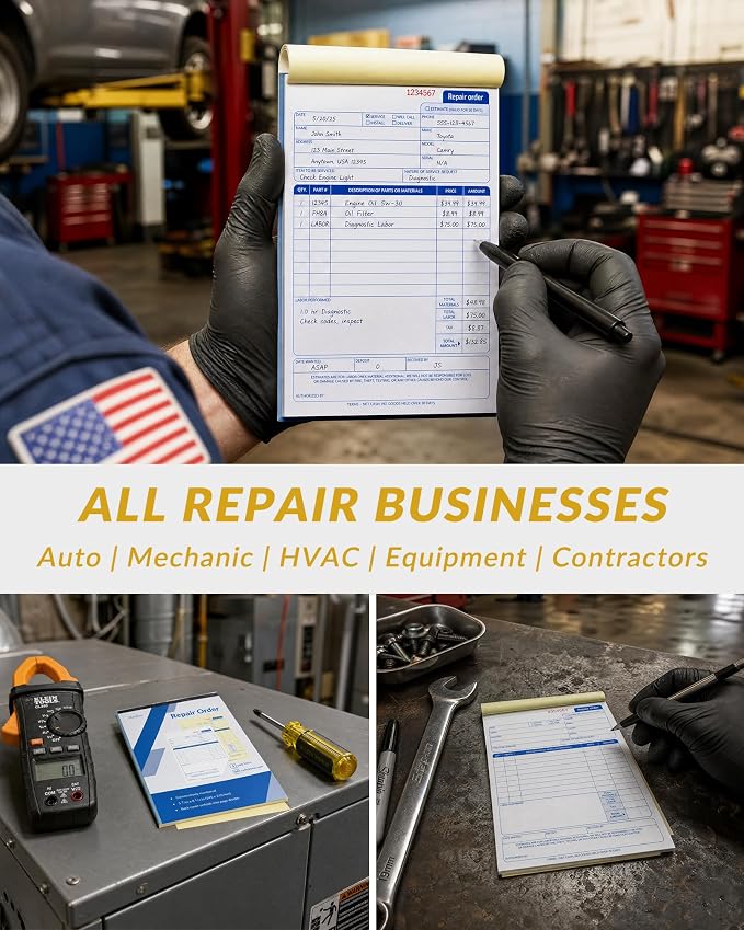 Repair Order Book, 2-Part Carbonless, 100-Set | Work order forms/ receipt book - Image 3