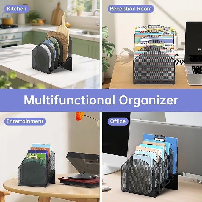 File Organizer for Desk, 5-Section Mesh Mail Holder, mail organizer and folder - Image 6