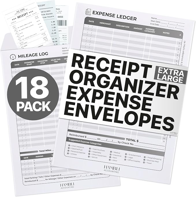 Extra Large Receipt Envelope & Receipts Organizer by Hambli