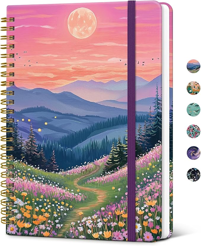 Taja Spiral Lined Journal for Women, Notebook for Work by Taja
