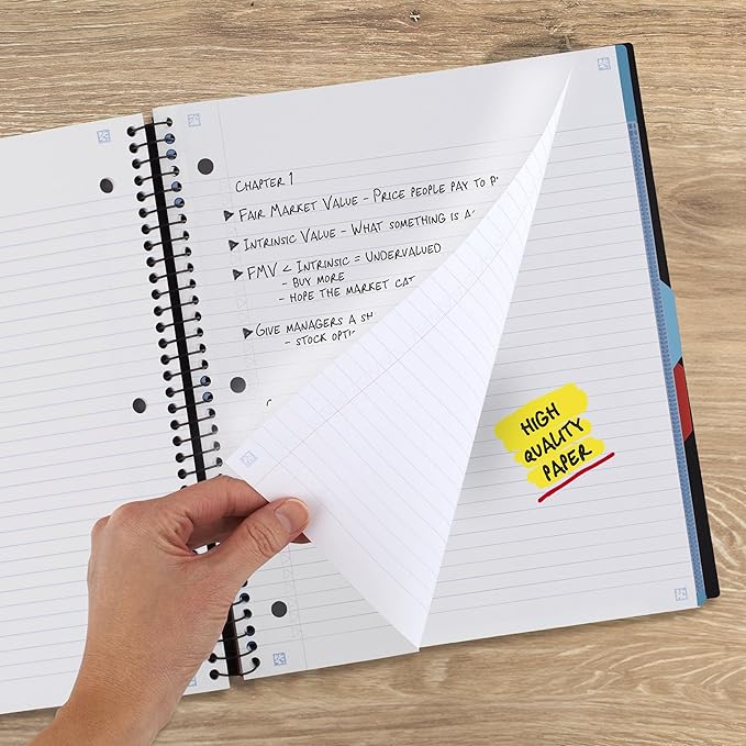 Five Star Advance Spiral Notebook + Study App, 3 Subject, College Ruled Paper - Image 4